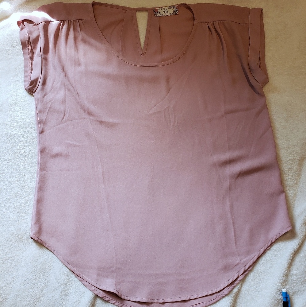 Dusty pink semi sheer blouse